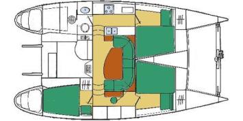 Yachtcharter Lagoon 37 3 Cab LAyout