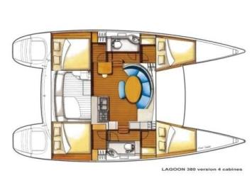 Yachtcharter Lagoon 380 Cab 4 Layout