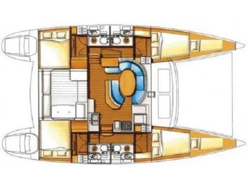 Yachtcharter lagoon 410 4 plus 2 cabins 4 wc layout