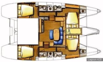 Yachtcharter catamarans lagoon 420 4 cab layout