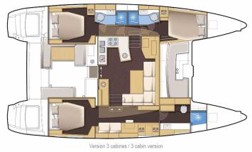 Yachtcharter Lagoon450S 3Cab Layout