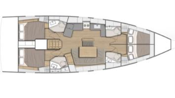 Yachtcharter Oceanis 46.1 4cab Layout