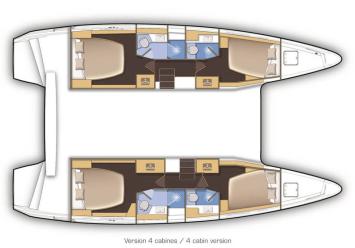 Yachtcharter lagoon 42 4cab layout