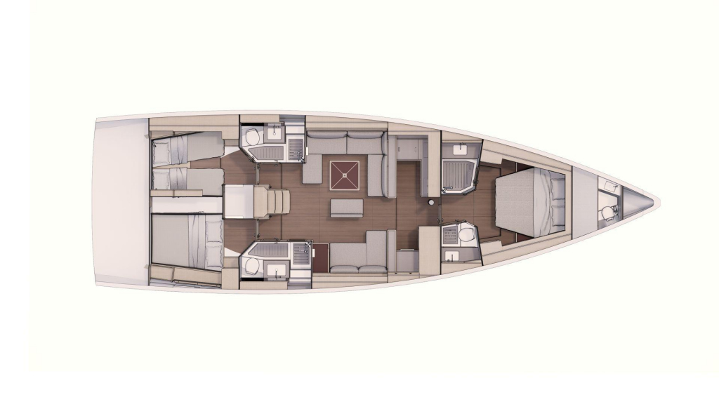 Yachtcharter Dufour 530 OW 3 cab LAYOUT