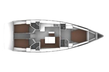 Yachtcharter Bavaria Cruiser 46 Style 3cab layout