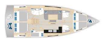 Yachtcharter Hanse 460 5Cab Grundriss