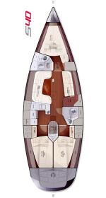 Yachtcharter Salona 40 3cab 2wc grundriss 2