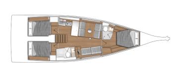 Yachtcharter First44 Checkmate layout