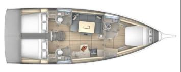 Yachtcharter Dufour41 layout