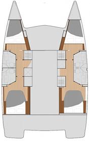 Yachtcharter Lucia40 ECONOMY layout
