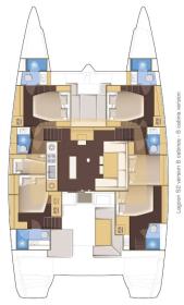 Yachtcharter Lagoon 52 6 cab grundriss 2