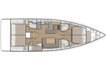 Yachtcharter Oceanis51 layout