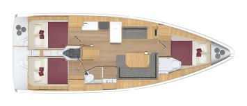 Yachtcharter BavariaC38 layout