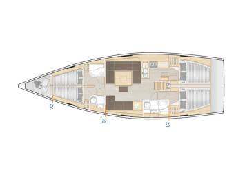 Yachtcharter Hanse458 layout