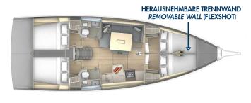 Yachtcharter Dufour41Performance 4cab layout