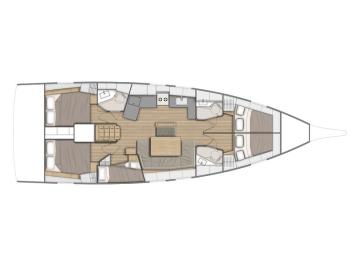 Yachtcharter Oceanis46 Circe layout