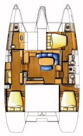Yachtcharter Lagoon 420 3cab 3wc grundriss 2