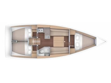 Yachtcharter Dufour360GL Barbossa layout