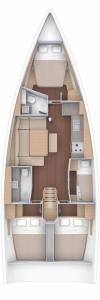 Yachtcharter Dufour430GrandLarge Ilio layout