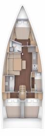 Yachtcharter Dufour430GrandLarge Ilio layout