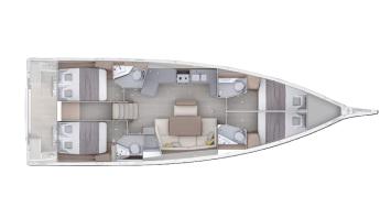 Yachtcharter Oceanis47 4cab layout