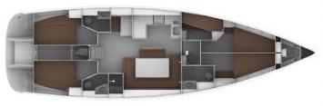 Yachtcharter BavariaCruiser51 Pevero layout