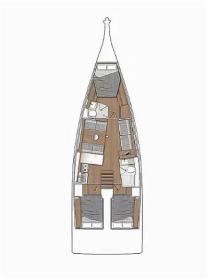 Yachtcharter First44 Kuroneko layout