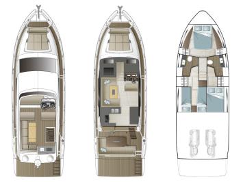 Yachtcharter SealineF430 layout