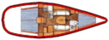 Yachtcharter First40 Milena layout