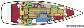 Yachtcharter Oceanis clipper 473 4cab layout
