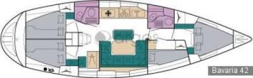 Yachtcharter Bavaria 42 4cab layout