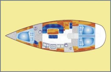 Yachtcharter Oceanis 381 3Cab layout