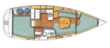 Yachtcharter Oceanis clipper 331 2cab layout