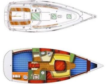 Yachtcharter Sun Fast 32 Grundriss 2 Cab 1 WC