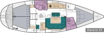 Yachtcharter Bavaria 40 3cab layout