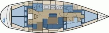 Yachtcharter Bavaria 41 Holiday 4cab layout