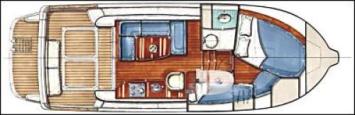 Yachtcharter Merry Fisher 925 Grundriss 2 Cab 1 WC