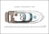 Yachtcharter Merry Fisher 925 Decksplan 2 Cab 1 WC