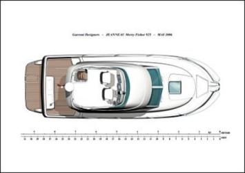 Yachtcharter Merry Fisher 925 Decksplan 2 Cab 1 WC