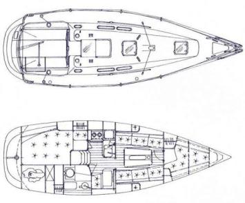 Yachtcharter Elan 295 Grundriss 2 Cab 1 WC