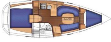 Yachtcharter Oceanis 343 layout 2 Cab