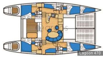 Yachtcharter Lagoon 470 Grundriss 6Cab 4WC