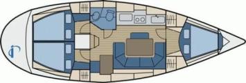 Yachtcharter Bavaria 35 Holiday 3cab layout