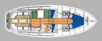 Yachtcharter Adria 1002 Grundriss 3 Cab 2 WC
