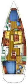 Yachtcharter Sun Fast 43 Grundriss 3 Cab 2 WC