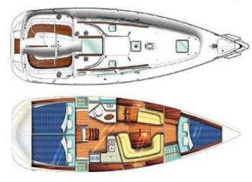 Yachtcharter Sun Fast 35 Grundriss 3 Cab 1 WC