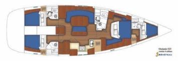 Yachtcharter Oceanis clipper 523 4cab layout