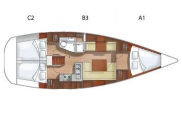 Yachtcharter Hanse 37 Grundriss 3 Cab