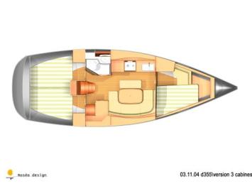 Yachtcharter Dufour 365 Grundriss 3 Cab