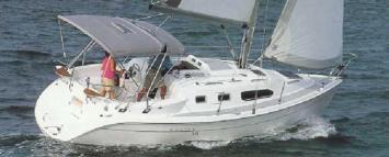 Yachtcharter Hunter 306 (2Cab) Seite Heck